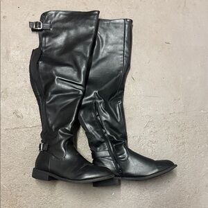 Charlotte Russe Sleek Black Over the Knee Boots